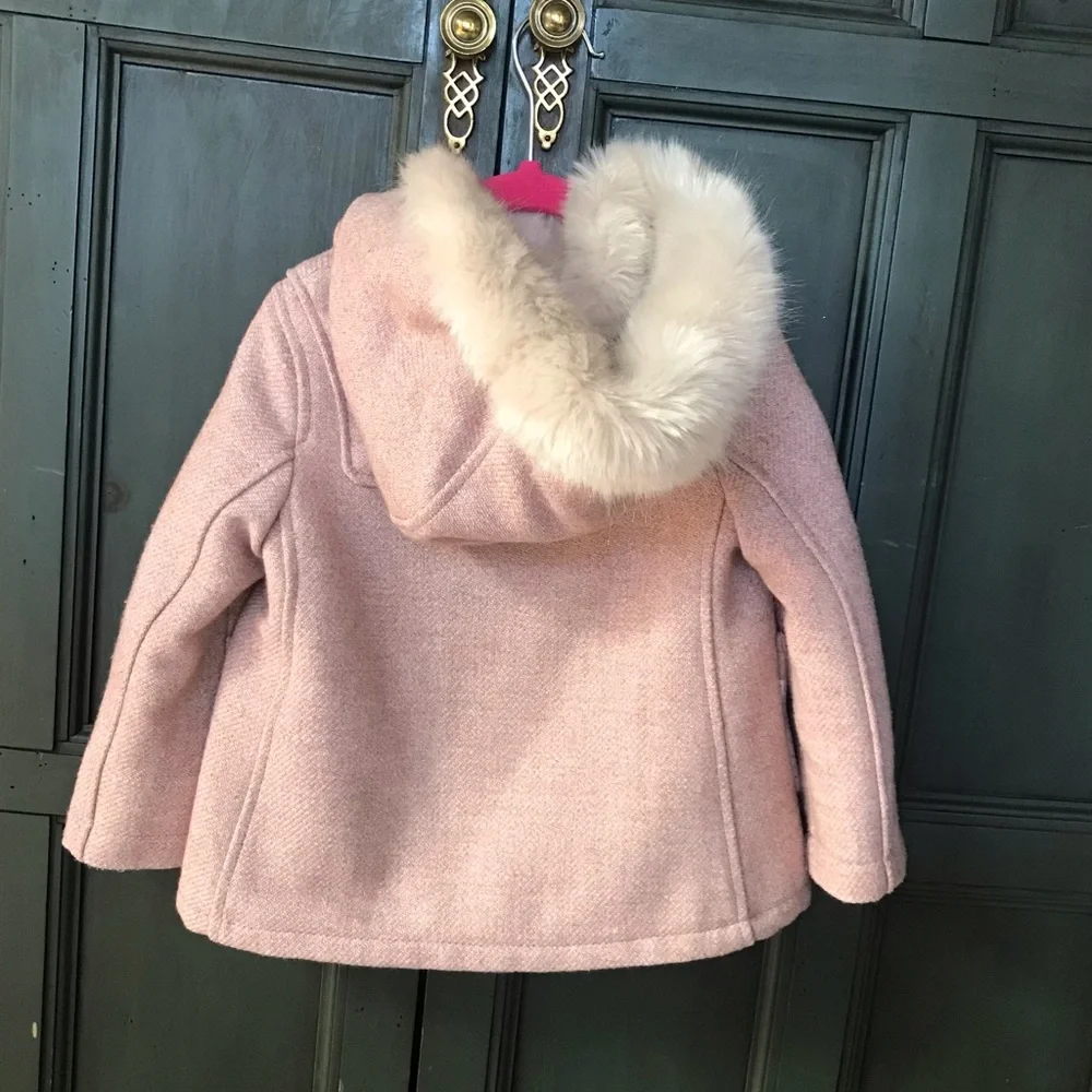 Nanos Pink Fur Coat, Size 3. - Picture 2 of 6